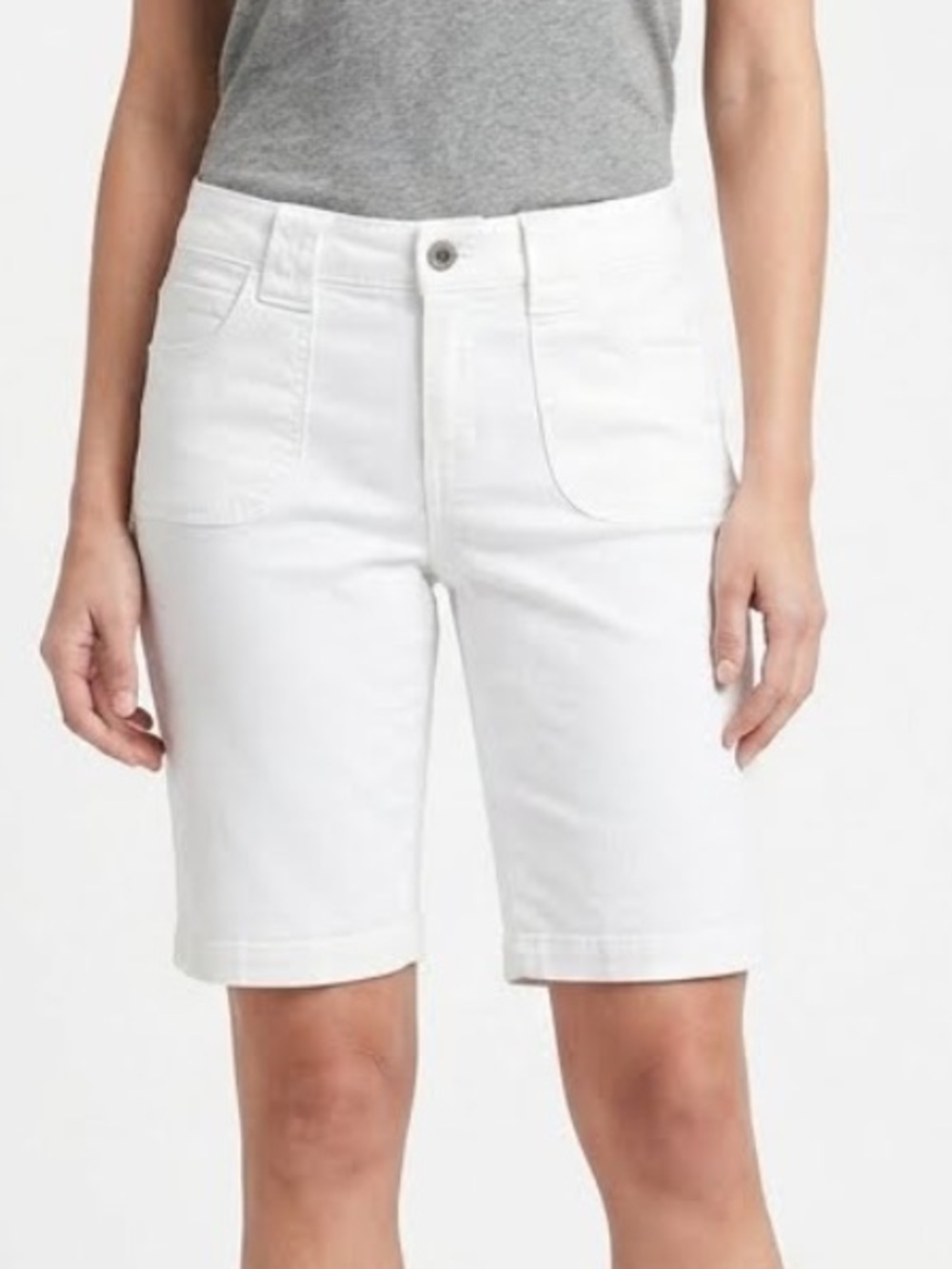 White Low Rise Jorts